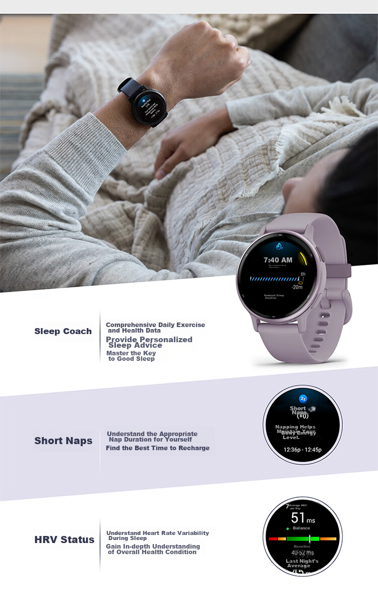 GARMIN Active5 Midnight Black Smartwatch for Heart Rate Monitoring, Cycling, Swimming, Fashion Sports, Birthday Gift 5