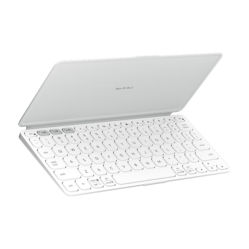 Logitech Keys-To 2 Wireless Bluetooth Keyboard, Ultra-Thin Portable, Compatible with Multiple Systems, White, 78 Keys