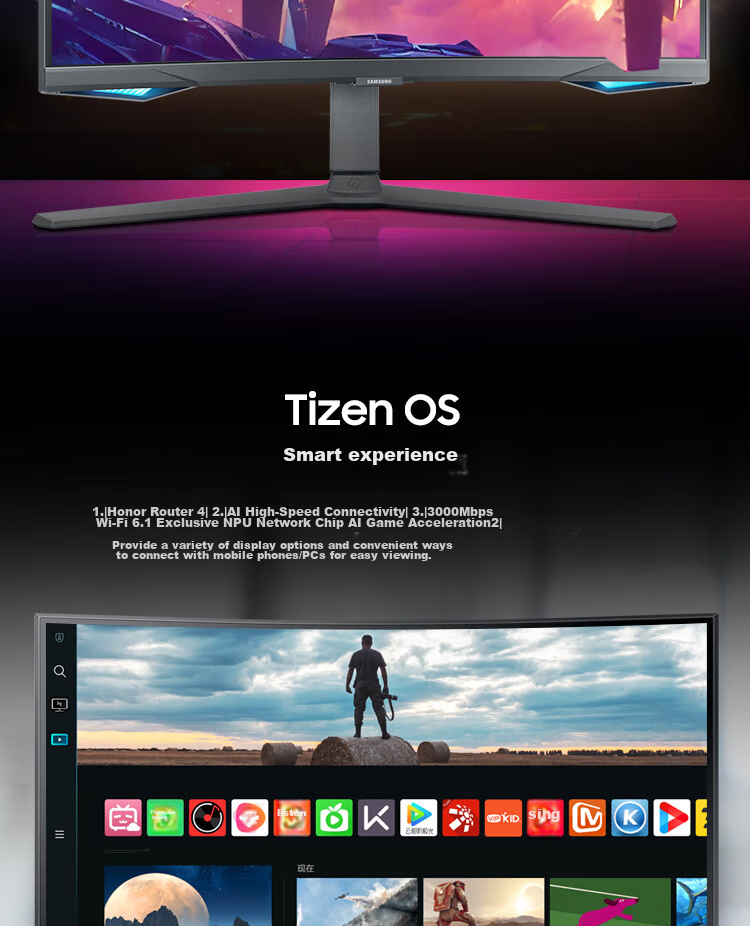 SAMSUNG 27-Inch G70F, 4K, 180Hz, Fast IPS, Dual-Mode 360Hz, Ultra-Thin, HDR, Low Blue Light, Xuanlong Knight, Gaming Monitor, LS27FG706ECXXF 11