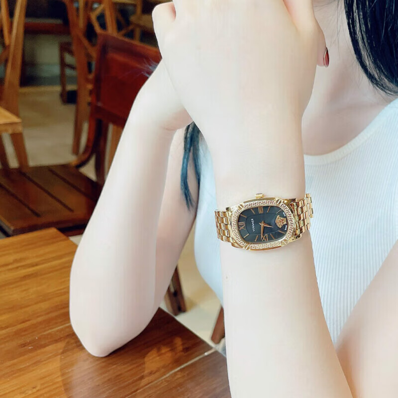 VERSACE Swiss Watch, Women's Small Gold Quartz Watch, Birthday Gift for Girlfriend, VE1B00818-29MM, Gift Box Packaging