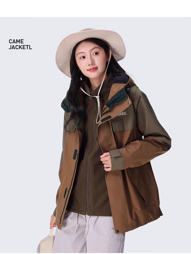 CAMEL Outdoor 3-in-1 Detachable Waterproof Cold-Resistant Mountaineering Jacket O611 for Men and Women 28