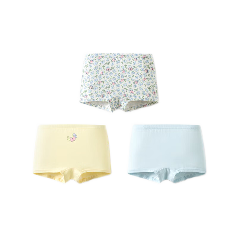BALABALA Girls' Cotton Boxer Briefs, Children's Shorts, Big Kids' Comfortable Underwear, Baby Three-Pack, 208924170036