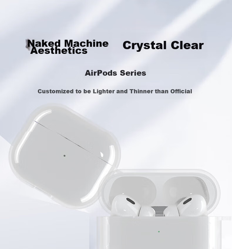 ESCASE AirPods Pro 2nd Generation Protective Case, AirPods Pro 2 Protective Case, Apple Wireless Bluetooth Earphones Shockproof Dustproof Silicone Transparent, Bare Phone Aesthetic Pendant Small Airplane 3