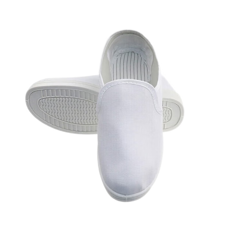 BAIGE Work Shoes, Anti-Static Canvas, Dust-Free Workshop, Breathable, Wear-Resistant, White, Size 41