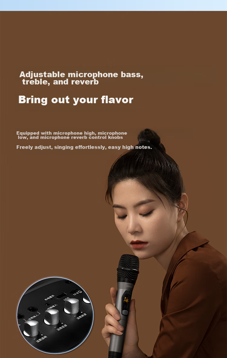 EDIFIER PK305 Portable Outdoor Mobile Speaker with Microphone, Karaoke-Specific Bluetooth Speaker for Camping And Outdoor Activities 10