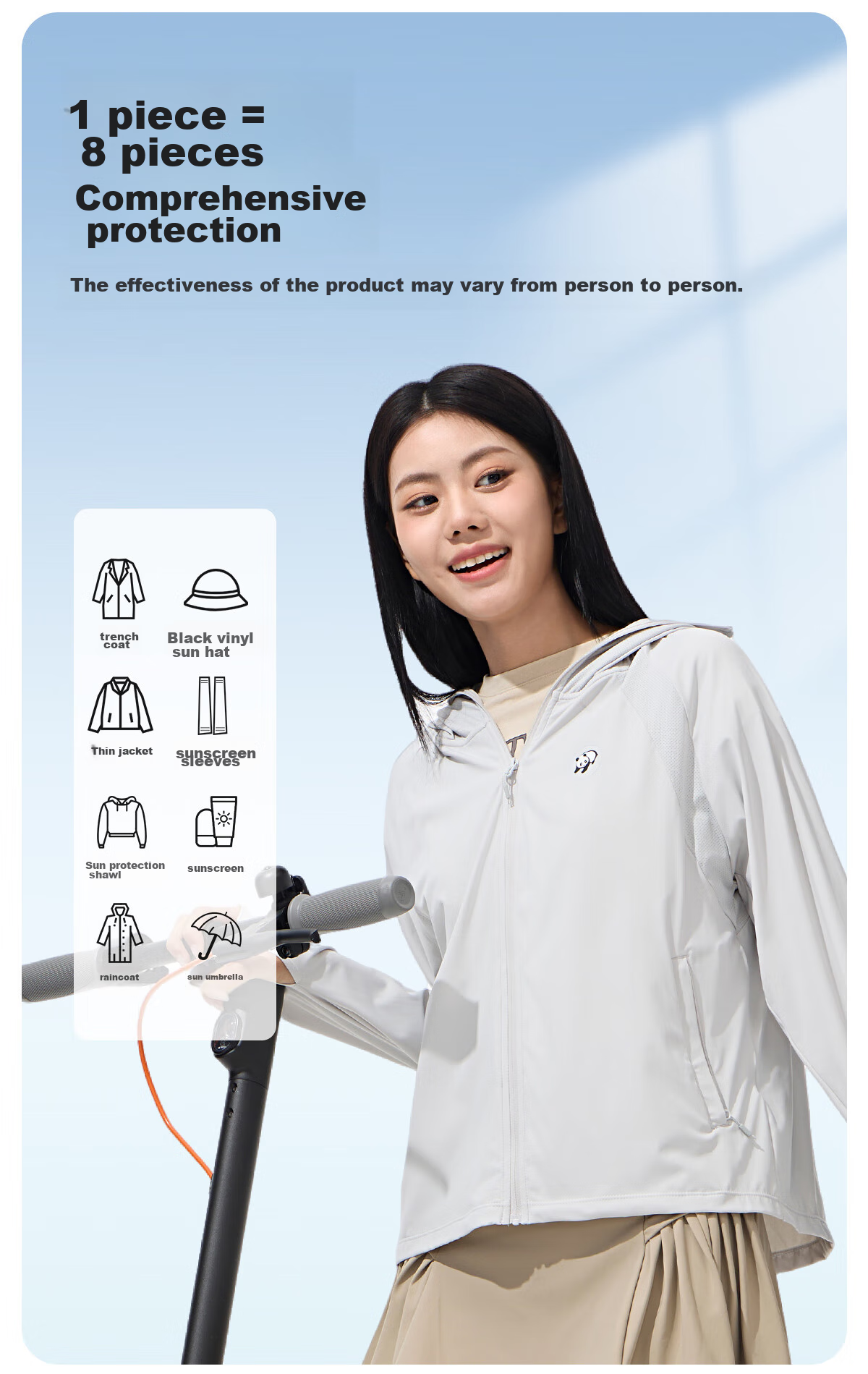 CAMEL [Panda Collaboration], Cool White Outdoor Sun Protection Clothing for Men And Women, UV-Resistant Ice-Cool Sun Protection Garment 13