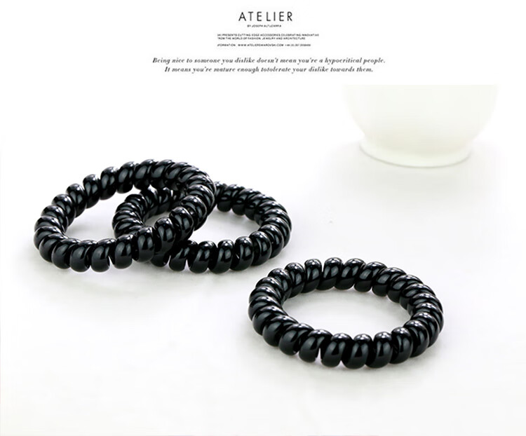 Jianyingshu Black Large Thickened Telephone Wire Hair Ties 10 Pieces Hair Bands Elastic Hair Ropes Hair Scrunchies Hair Elastics 5