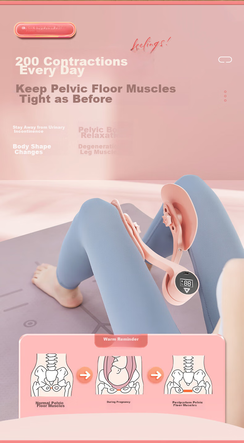 PEAK Leg Exerciser, Pelvic Floor Muscle Trainer, Women's Thigh-Lifting Device, Kegel PC Muscle Yoga Fitness Equipment, Thigh Slimming, Counting 7
