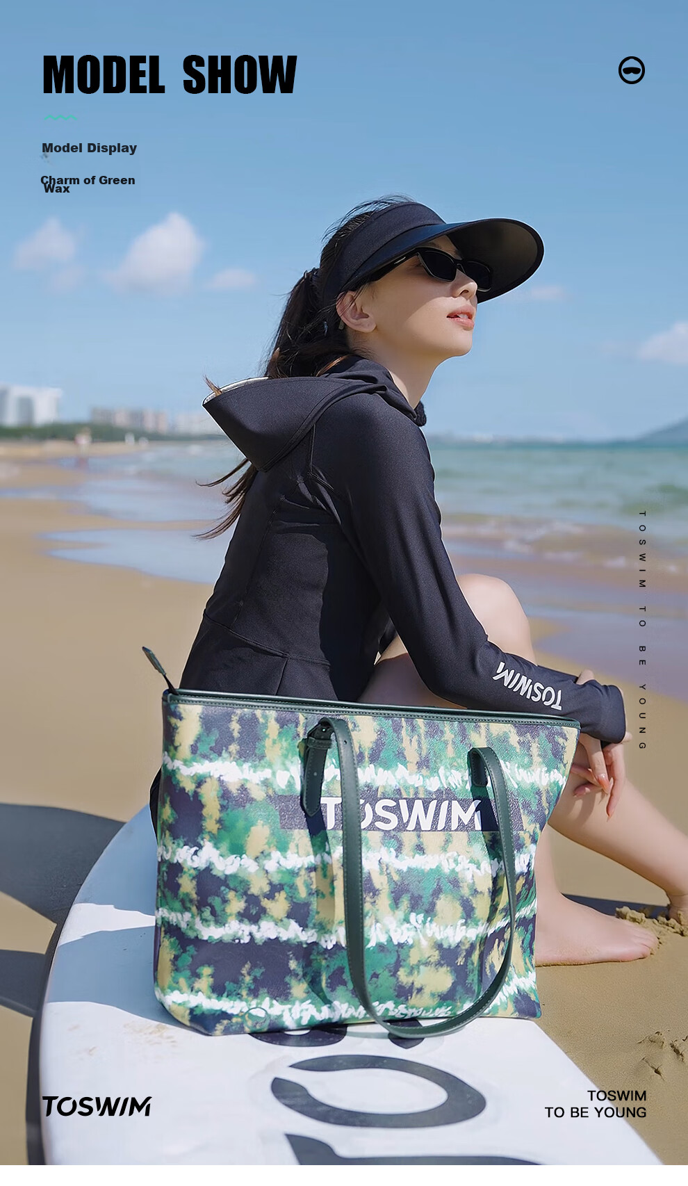 TOSWIM Swimming Bag, Dry And Wet Separation, Waterproof Storage Backpack, Fitness Sports Shoulder Bag, Green Laze Zhuyu 8