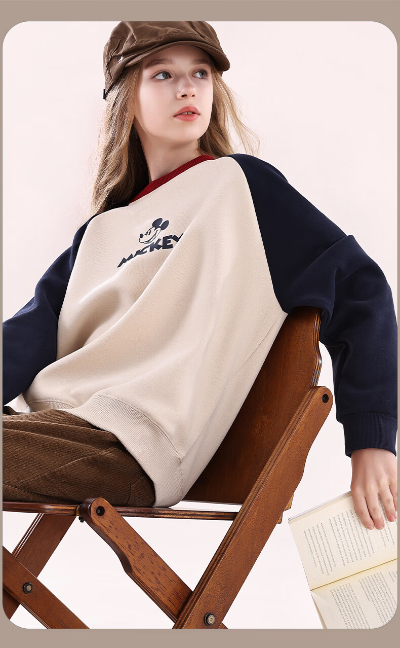 Disney Children's Sweatshirt, Girls' Autumn Top for Older Kids, Stylish Preppy Outfit for Girls, DS022 Navy Blue, 150cm 1