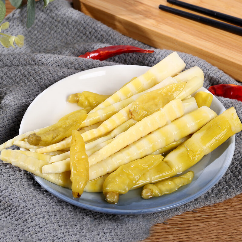 素味居 泡椒笋尖500g 泡椒竹笋脆笋笋尖网红酸笋零食小吃手剥笋开袋即食