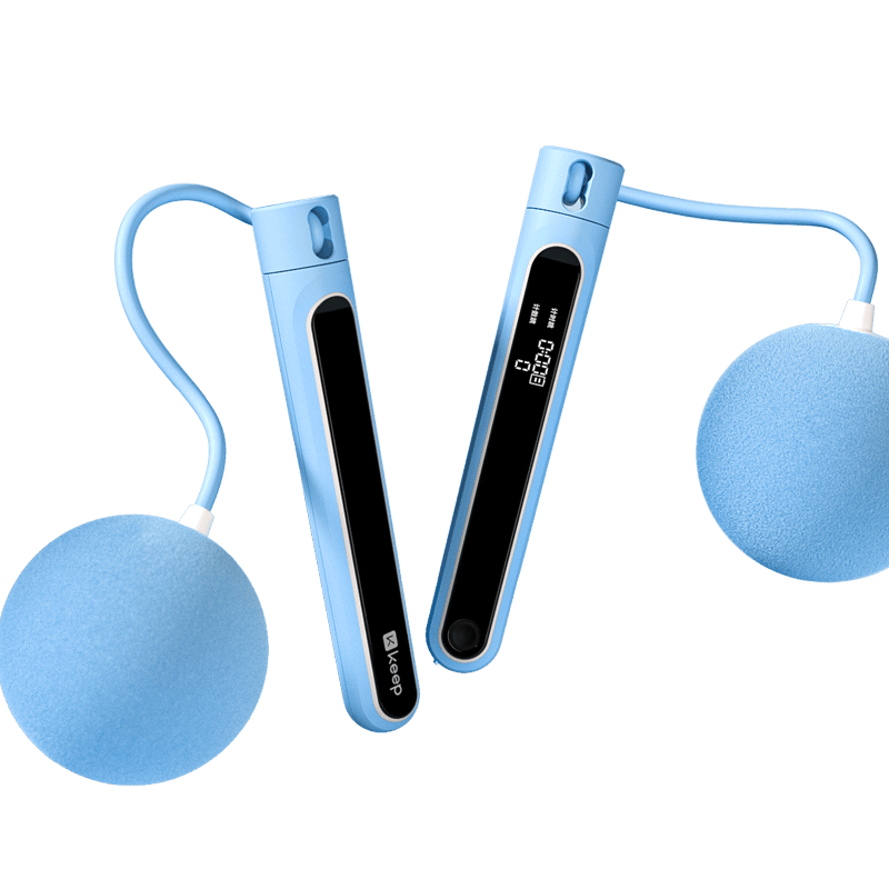 Keep Fat-Burning Weighted Jump Rope for Adults, Weight Loss Speed Competition Exercise Jump Rope - Sky Blue/Unweighted Large Ball