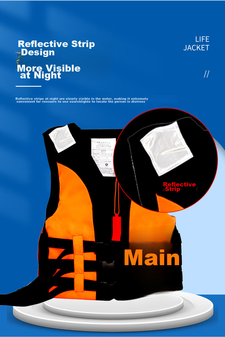 ASORAIN Red Children's Life Jacket, Swimwear with Whistle, Reflective Strips, Outdoor Flood Prevention, Rafting, Surfing Safety Gear 4