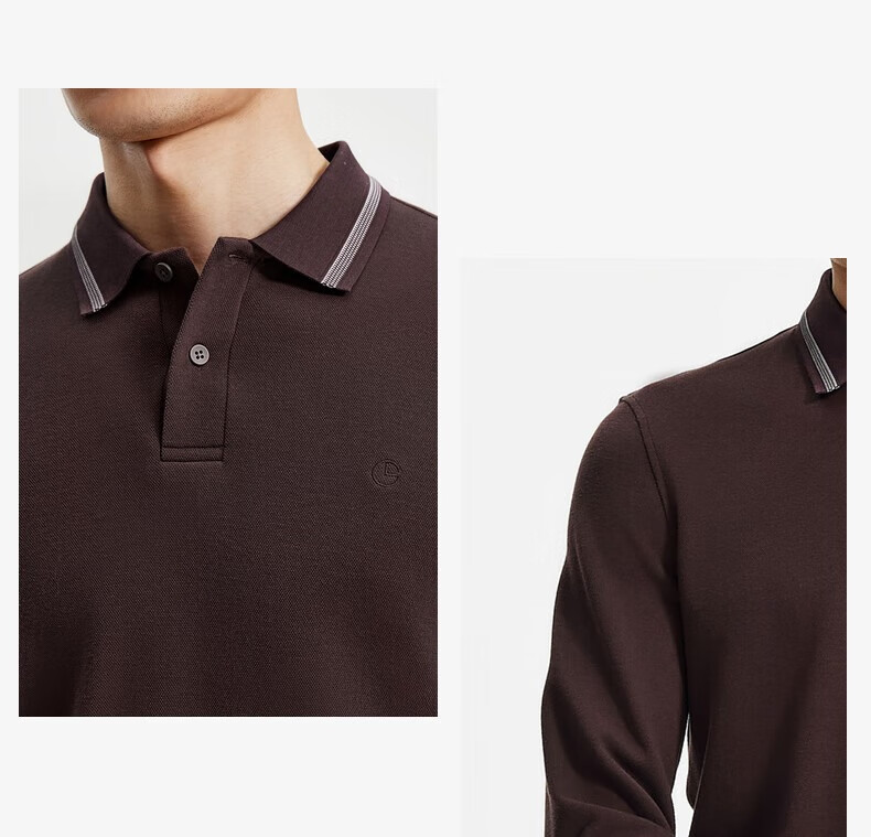 Goldlion [Wool Blend] 24 Autumn Winter Soft Skin-Friendly Business Long Sleeve Polo Shirt Men Dark Gray-78 XL 6