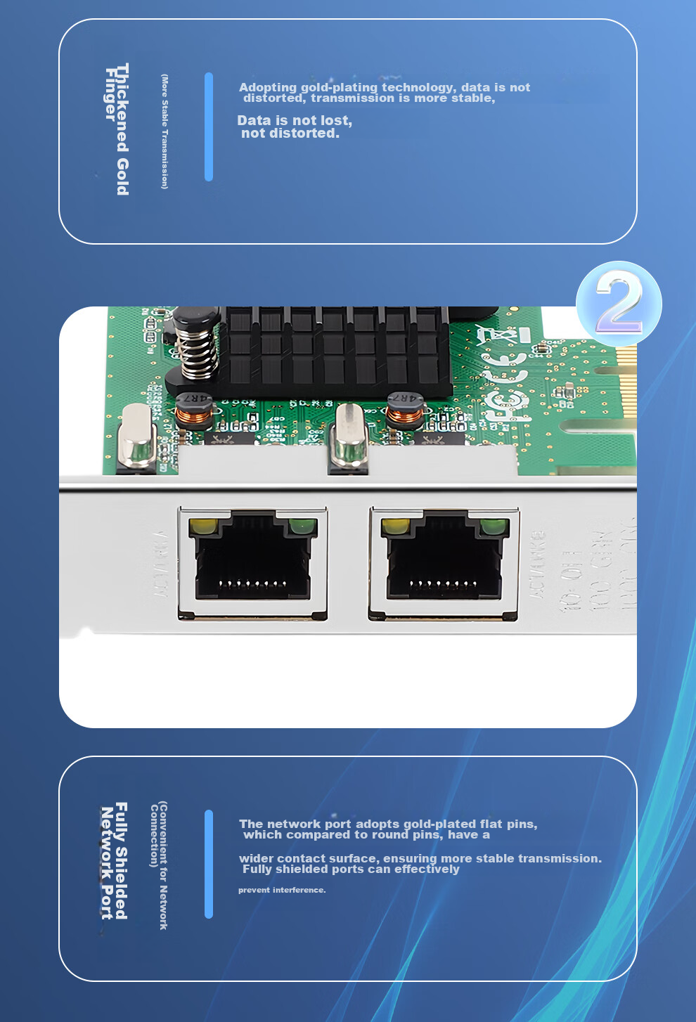 FLYBISH NA8111GN-T2 Dual-Port Gigabit Ethernet Card PCIe X1 Desktop Network Card RTL8111 Chip 1000M Network Card NAS Soft Router 11