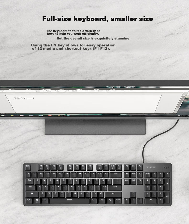 Logitech Lingyan Series K868, Tri-Mode Customizable Mechanical Keyboard, Wireless Keyboard, Bluetooth Keyboard, Customized Keyboard, White, 97 Keys 9