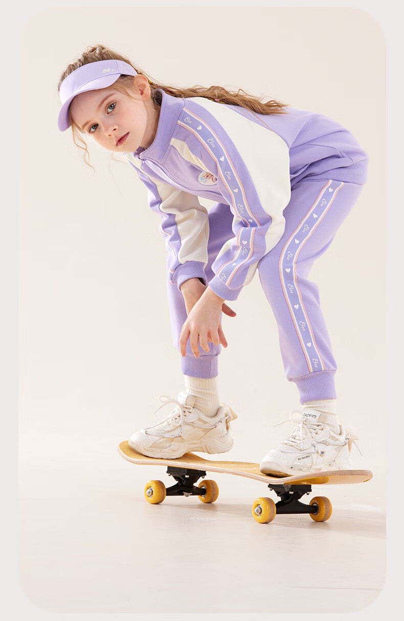 Disney Children's Sportswear Set, Girls' Spring And Autumn Outfit, Kids' Outerwear Two-Piece Set, Children's Clothing Z20231 Pink 150 5