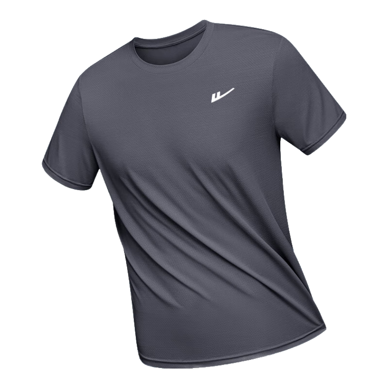Warrior Short-Sleeve Men's Summer Outdoor Sports Sun Protection T-Shirt, Cool Breathable Ice Silk Quick-Dry Tee, Dark Gray, 4XL