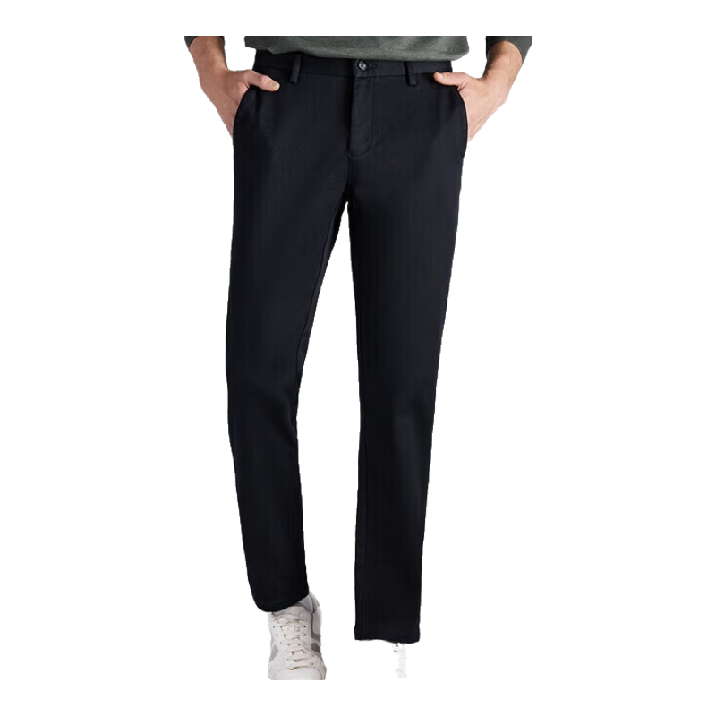 Goldlion Men's Spring Summer Wool Blend Business Casual Dress Pants Machine Washable 3D Wrinkle-Free Navy 95L1 32