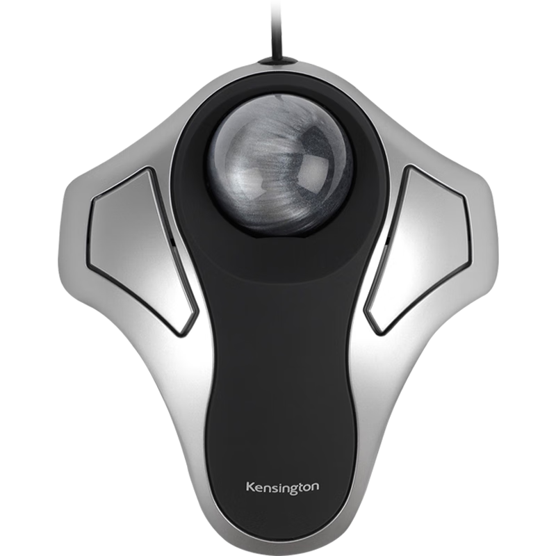 Kensington Wired Ergonomic Trackball Mouse for Home Office Professional Graphic Design No Scroll Wheel Easy to Clean Compatible with Apple Dell HP Cool Black Silver K64327