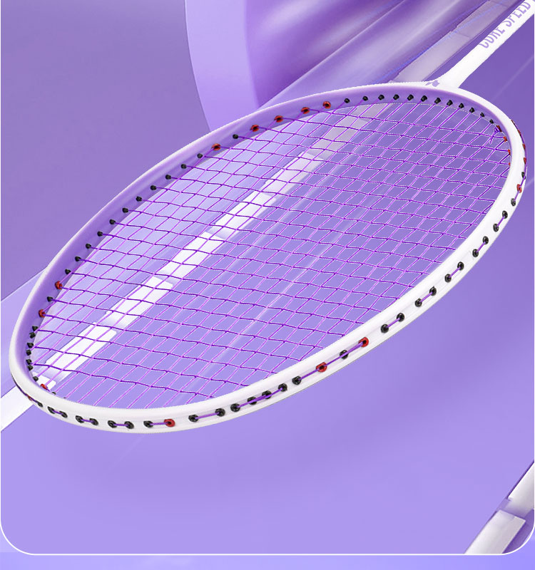 Yodiman Purple And White Badminton Racket, Full Carbon Ultra-Light 6U Single Racket 660 5