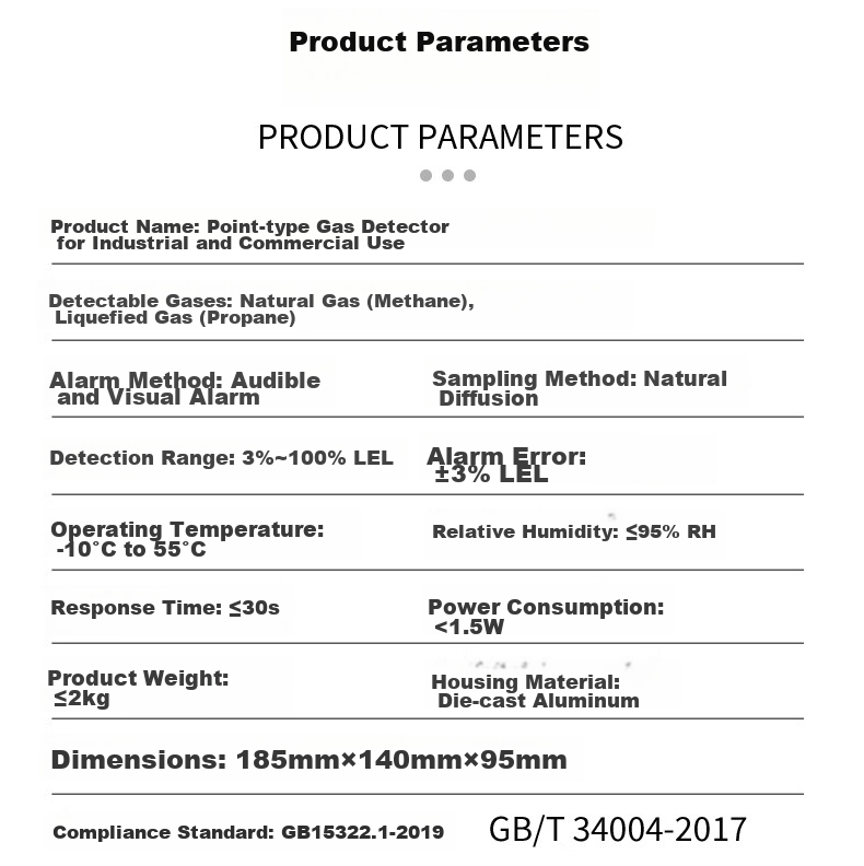 LFang GY-LF Gas Alarm, Commercial Use for Restaurants, Gas Cylinder, LPG Industrial Propane Detector 10