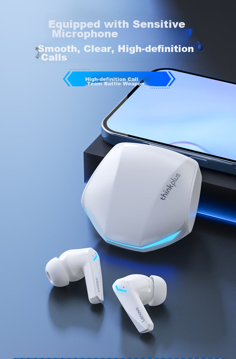 Lenovo GM2pro Black True Wireless Bluetooth In-Ear Earphones Gaming Low Latency Noise Cancelling Sports Music Long Battery Life Gift for Men Hot Sale 10W+ 6