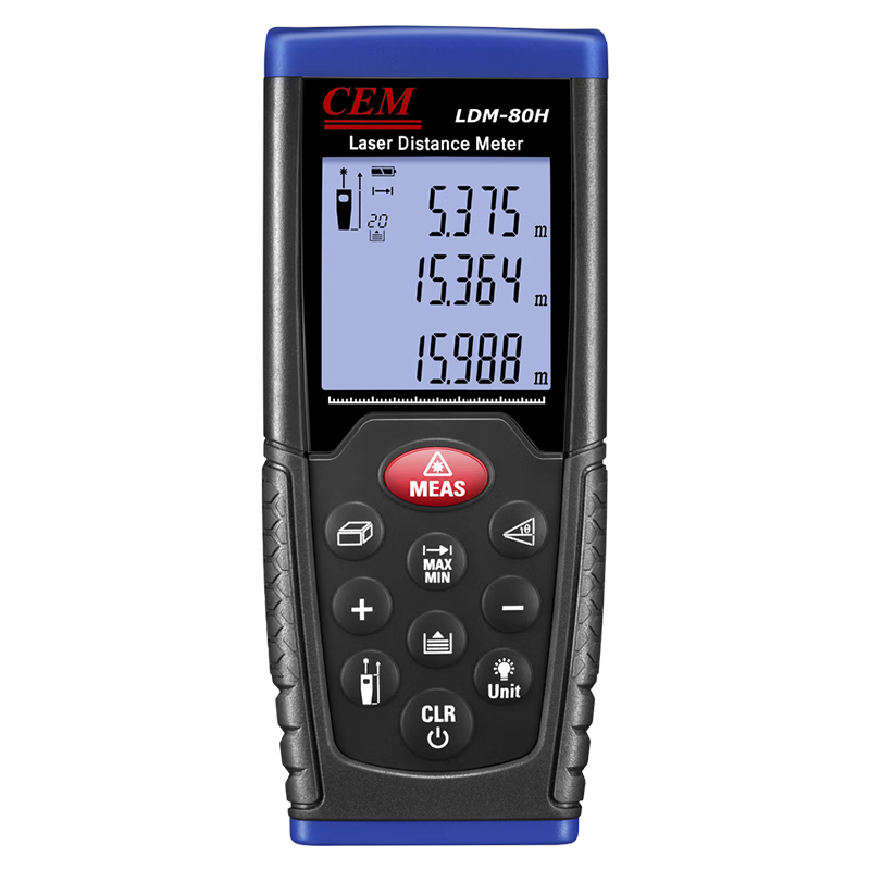 CEM LDM-80H Laser Distance Meter, Handheld Electronic Ruler, Infrared Room Measuring Device Upgraded Version, Anti-Glare, 80 Meters