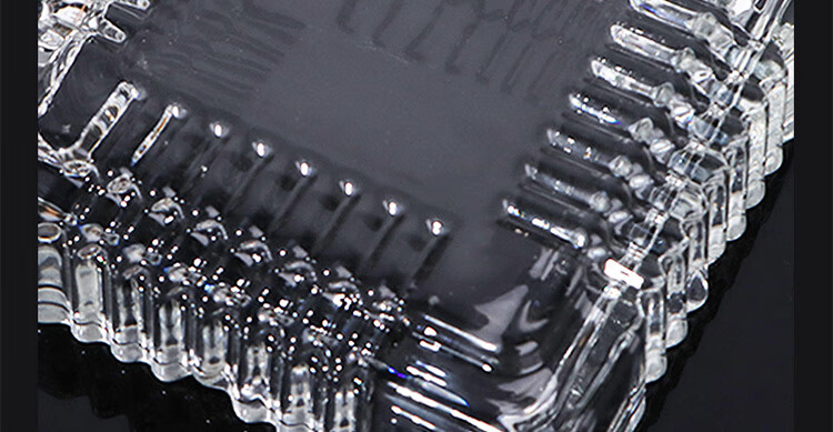 Jidukongjian Glass Ashtray, High-End Office Ashtray, Desktop Ornament, Birthday Gift for Dad, Square Shape 17