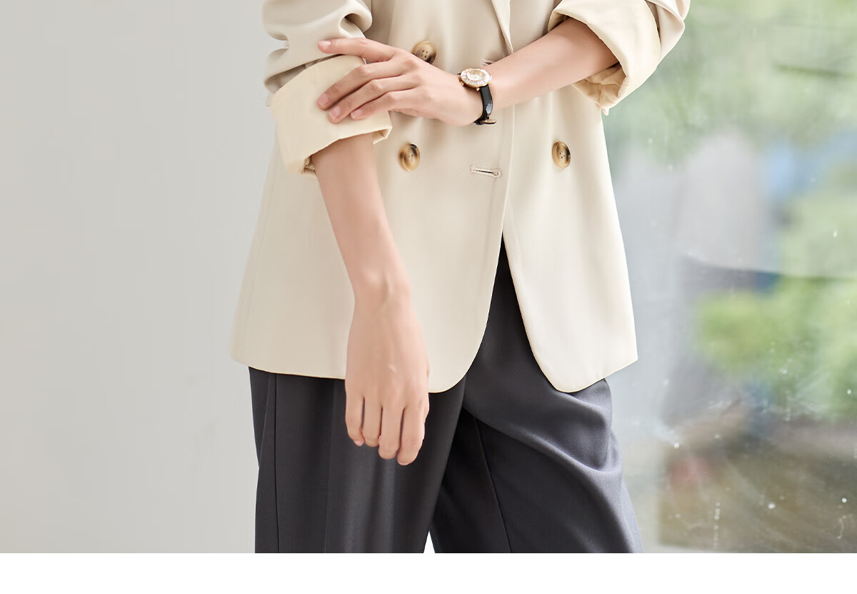 Chushen Spring Autumn Women's Blazer Double-Breasted High-End Fashion Versatile Commuter Jacket S143U6011 10