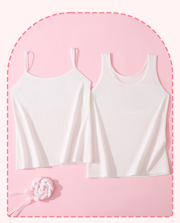 MiiOW Children's Tank Top, Girls Summer Thin Mesh Breathable Camisole, Kids Undershirt Vest, White, Size L 4