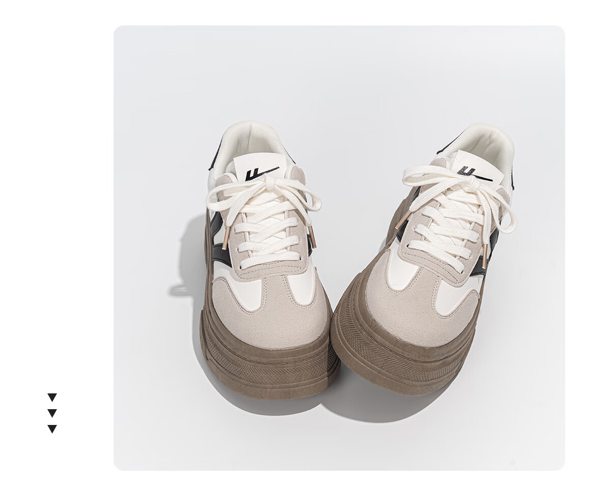 Huili Women's Shoes Spring Thick-Soled Training Shoes Versatile Comfortable Sneakers for Female Students Sports Casual Shoes Beige/white 39 18