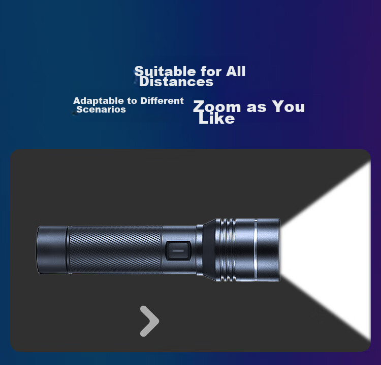 JD Original High-Intensity Zoomable Flashlight, 2000 Lumens, Long Battery Life, Outdoor Survival, Rechargeable, Multifunctional, Portable for Home Use 6