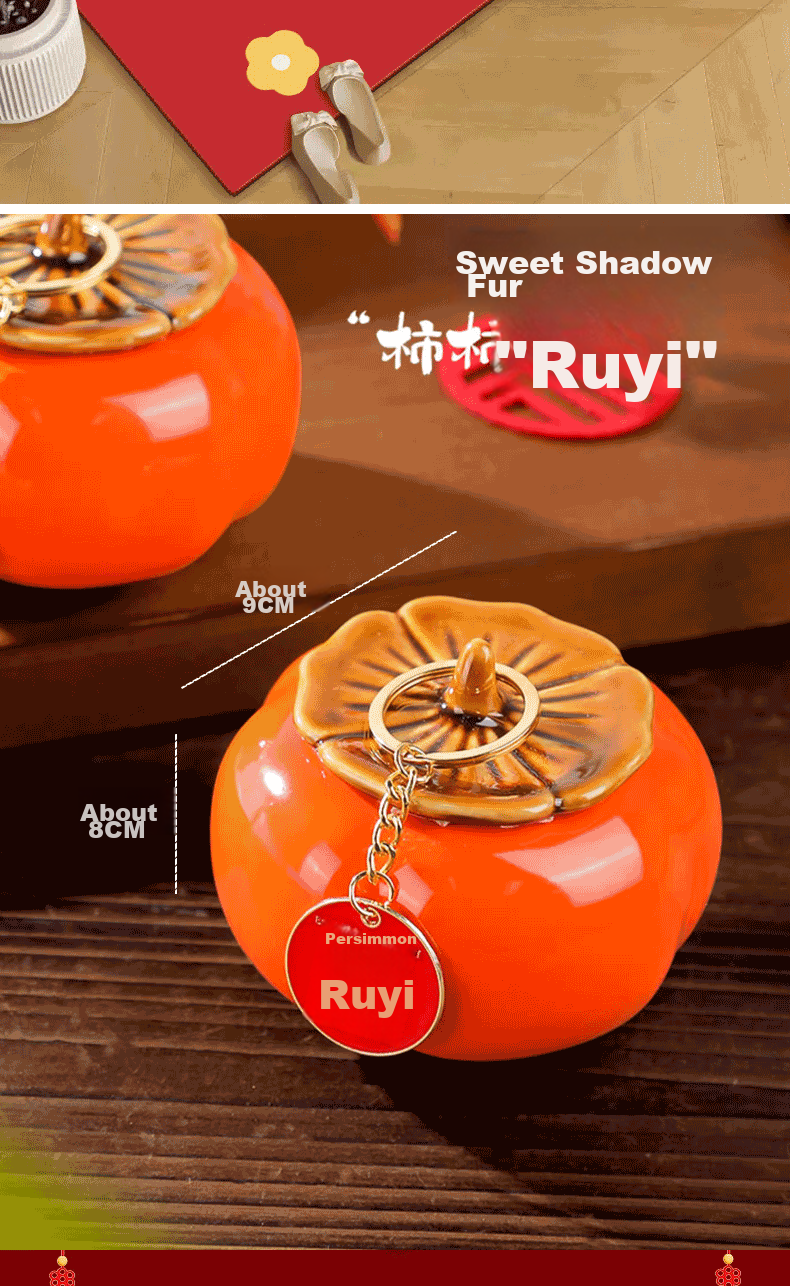 Jiashigao, Housewarming Celebration, New Year Persimmon Jar, Moving In, House Blessing Bucket, Decorative Items for Living Room, Festive Ornaments 5