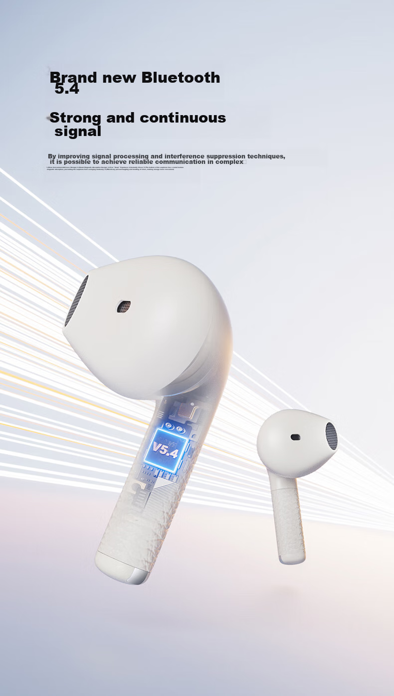 Manbuzhehuazai Evo Air Wireless Bluetooth Earphones, Semi In-Ear Style, 32-Hour Long Battery Life, Bluetooth 5.4, Mother-Of White, Compatible with Apple, Huawei, Xiaomi 16