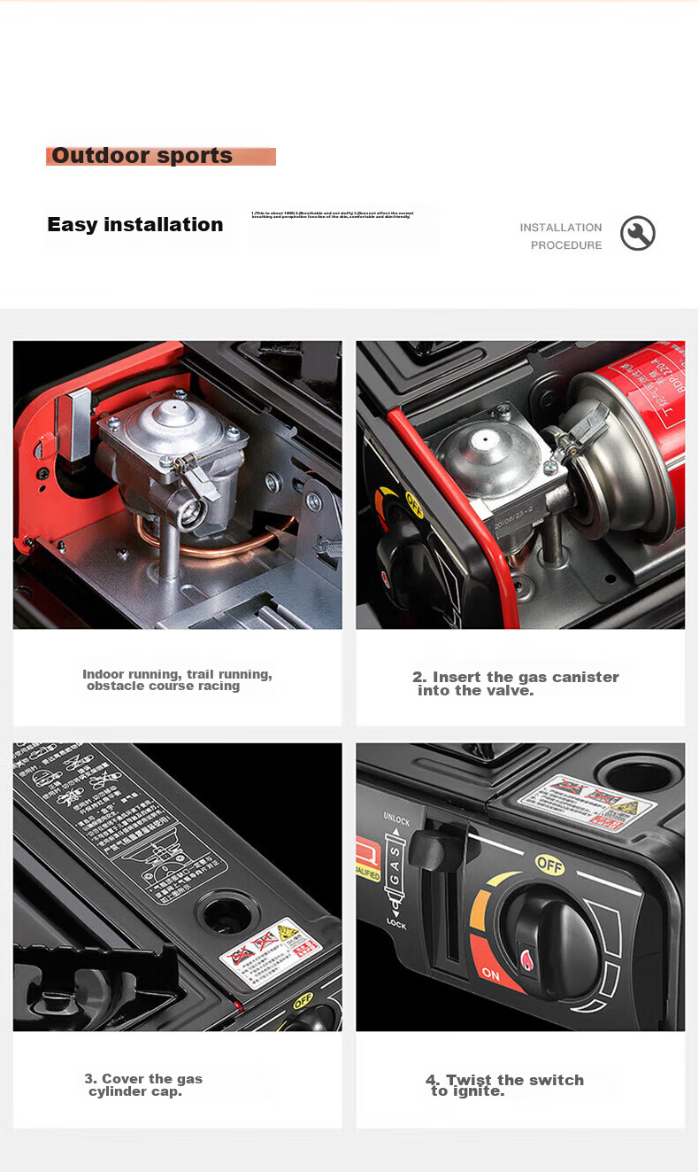 Geshu Portable Outdoor Stove, Camping Explosion-Proof Magnetic Stove, Windproof Hot Pot Gas Stove 13