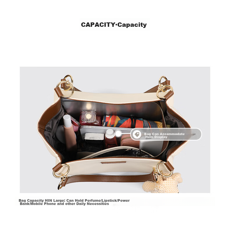 Aiqinghai Leather Handbag, Women's Tote Bag, Large Capacity Shoulder Bag, High-End Brand, Birthday Gift for Wife Or Girlfriend on May 20 8