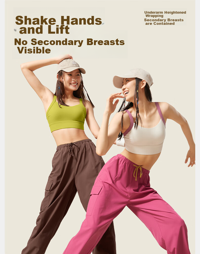 VFU Kitten Ear High-Intensity Sports Bra, Shock-Absorbing, Breathable, Beautiful Back Design, Suitable for Outdoor Wear, Sports Vest, Wutong Color, Size S 6