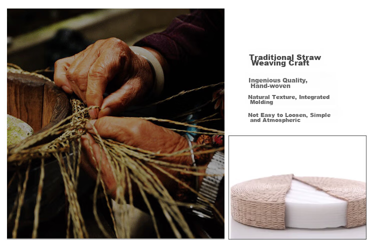 TaTanice Meditation Cushion, Handmade Thickened Round Zazen Mat, Floor Tatami Seat Pad, 40*40*5cm 3