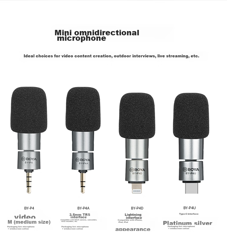 BOYA P4 Microphone, 3.5mm Plug-In Mini Microphone for Mobile Phones, Karaoke, Live Streaming, Vlog, Short Video Recording, Teaching, Voiceover, And Audio Pickup, Compact Microphone 11