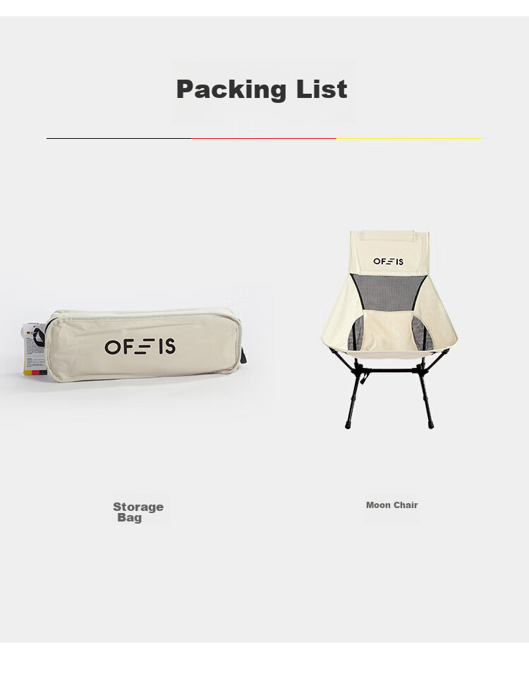OFEIS Short Back Moon Chair, Outdoor Folding Camping Chair, Picnic Table And Chair, Leisure Beach Camping Fishing Chair, Director's Chair 23
