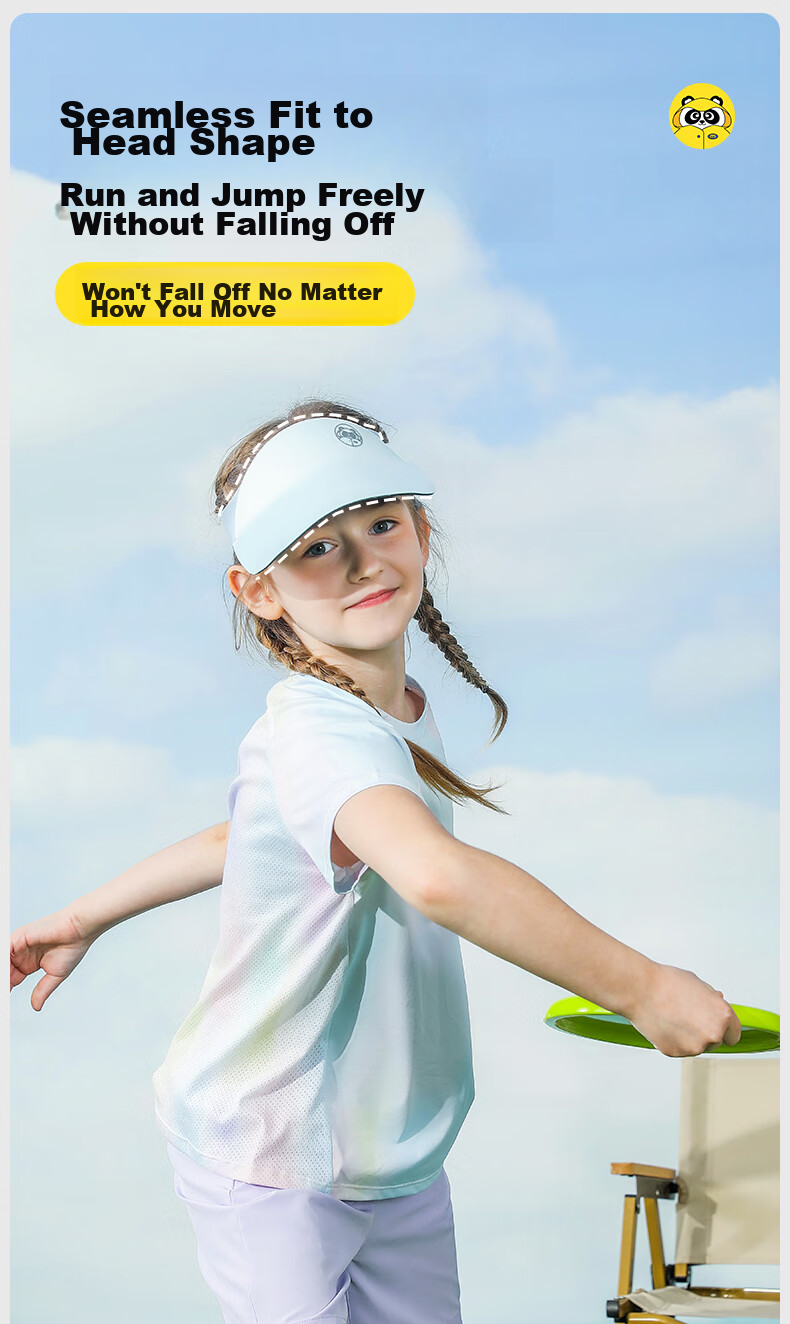 Moremerry Children's Sun Protection Hat, Visor Sun Hat, Face-Covering, Windproof, UV-Resistant, Baseball Cap for Boys And Girls, Sea Salt Blue 5