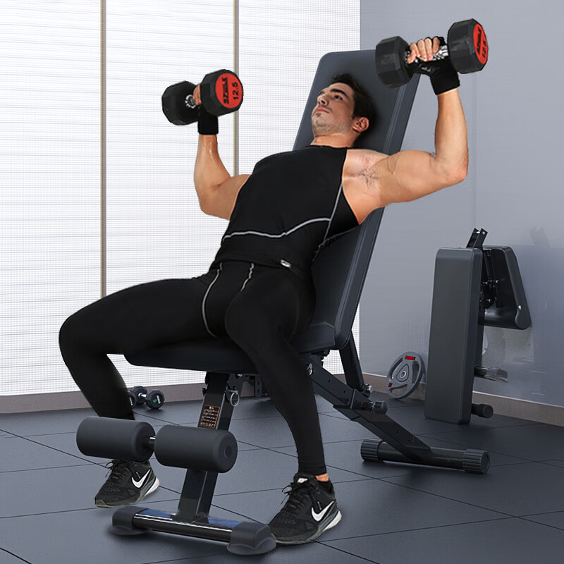 GK Dumbbell Bench, Multifunctional Foldable Fitness Chair, Home Gym Equipment, Foldable Abdominal Trainer, Bench Press Chair, Weightlifting Bench