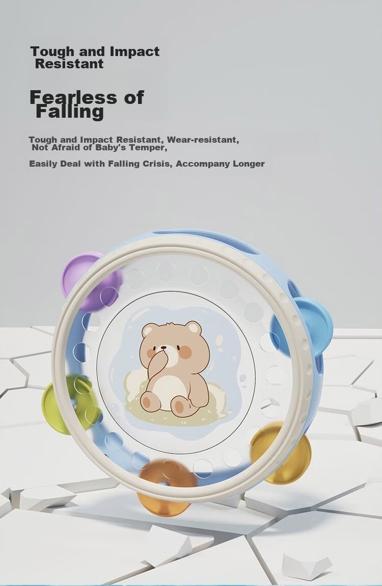 DOCTOR MA Children's Rattle Toy, Hand Drum, Baby Pat Drum, Early Education, Infant Grasping Training, Birthday Gift 7