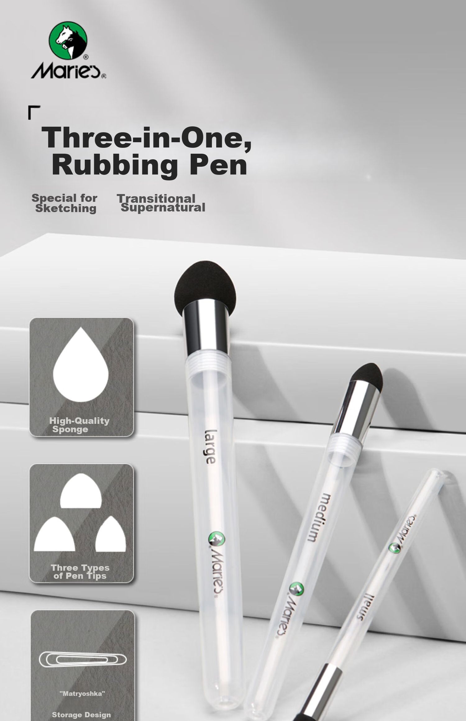 Marie's Art Student Portable Sketch Blending Brush - Sketch Blending Brush R203, Sketching, Marker Drawing 1