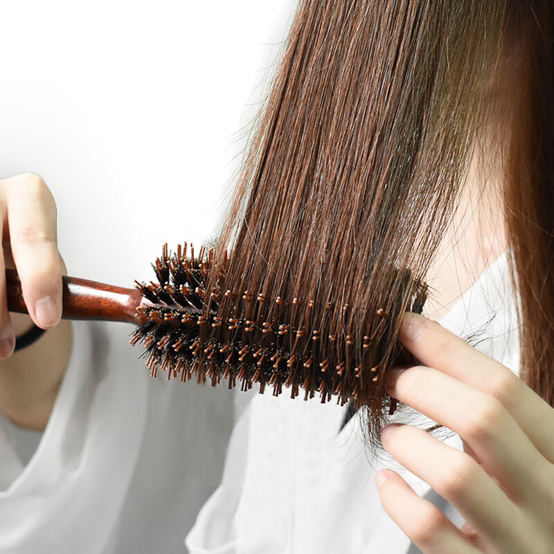 Cigeman Curling Iron, Pig Bristle Brush, Volumizing Styling Tool, Suitable for Men And Women, Hair Beauty Inner-Clipping Curler