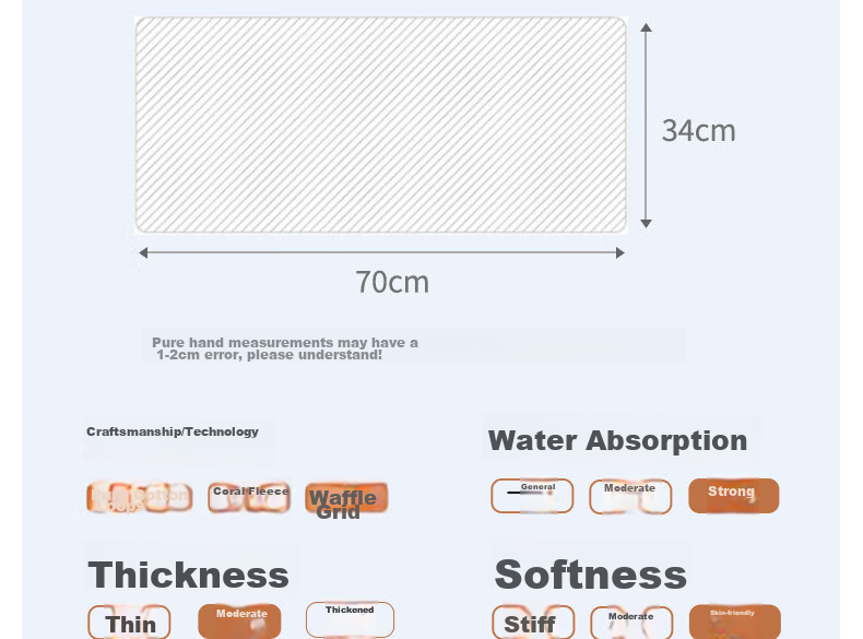 Grace Antibacterial Class A Towel, Pure Cotton Face Towel, Solid Color Simple Sports Xinjiang Long-Staple Cotton, Apricot Color, Single Piece, 70*34cm 13
