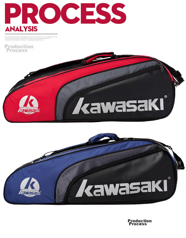 KAWASAKI Badminton Bag, Shoulder Bag, Tennis Bag for Men And Women, Separate Shoe Compartment, Badminton Racket Bag, 8327 Navy Blue 10