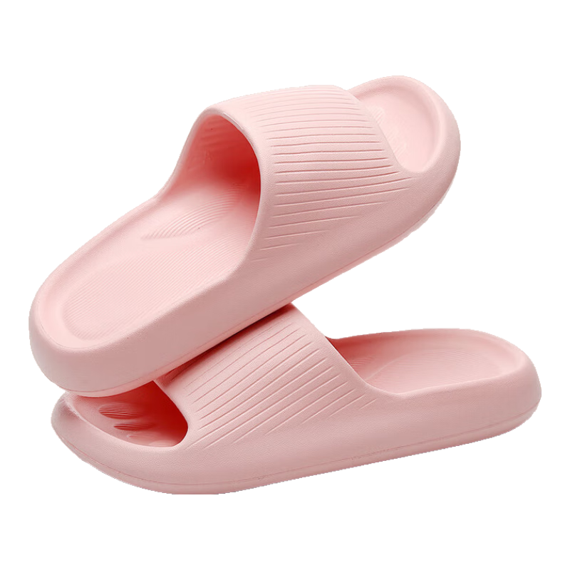 GUOLUOFEI Squishy EVA Slippers for Men And Women, Summer Bathroom Shower Large Size Non-Slip Men's Sandals, Pink, Size 36-37