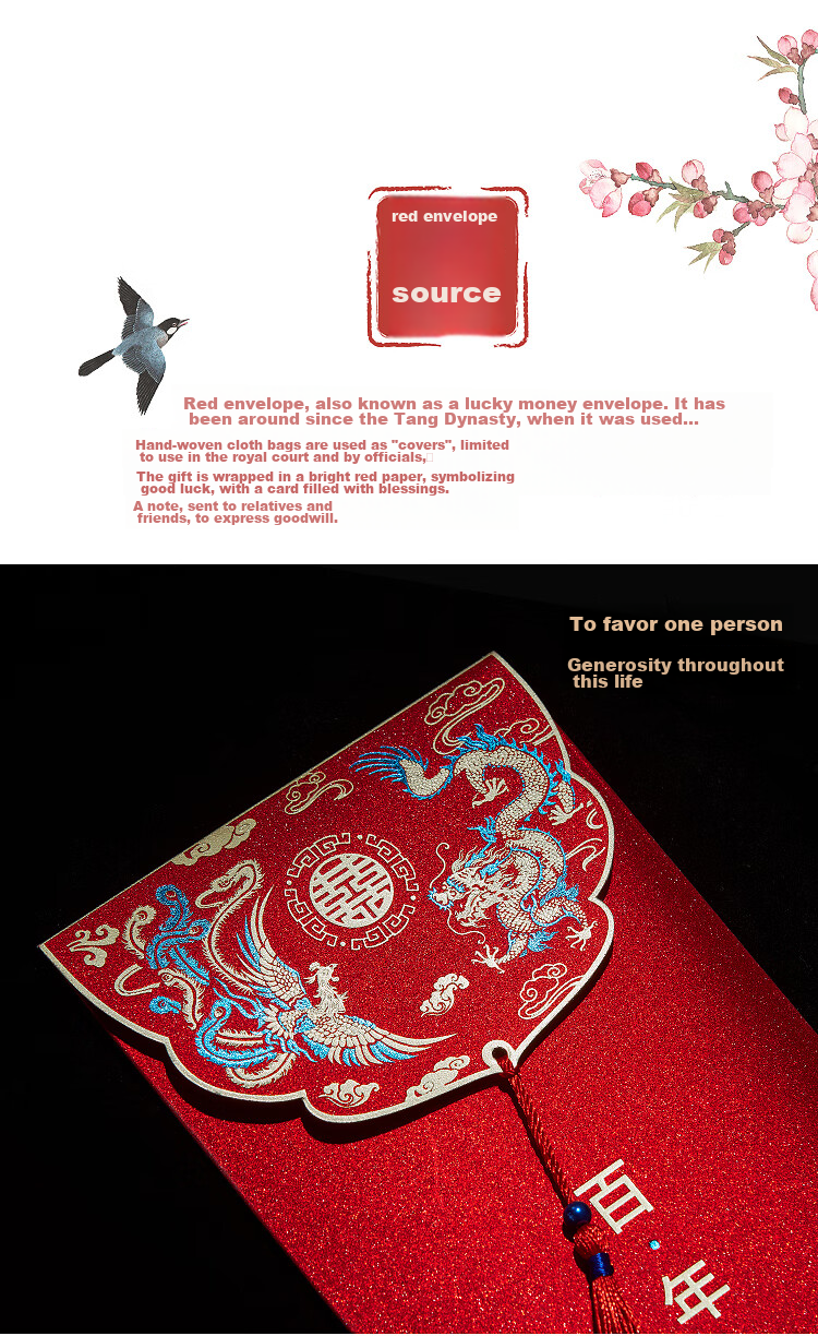 Yanyuji Wedding Red Envelopes, High-End Red Packet Bags for Wedding Gifts, Money Collection, And Family Visits, Large Happiness Red Envelopes, 1000 Yuan Denomination, Pack of 10 2
